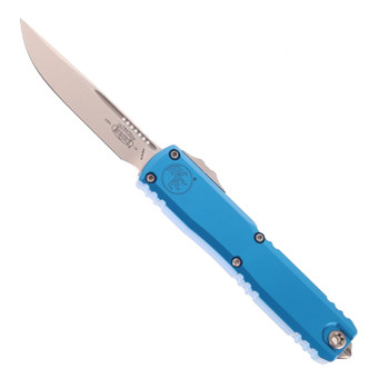 Microtech Ultratech Gen IV Automatic OTF Blue Aluminum Handle Stonewash M390MK Blade 11214-10BL