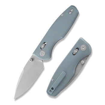 CMB Predator V4 Folding Knife Blue Titanium Handle M390 Plain Edge CMB-20D