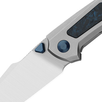 (Chip on Scale) Open Box/Returned "Robot Sidekick" WMK Exclusive Kizer Feweed Folding Knife Luminous Blue Carbon Titanium Handle S90V Ki3694E1