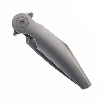 Rike Viper 3-P Folding Knife Gray Titanium Handle M398 Plain Edge