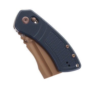 Tenable Korvid V Folding Knife Diamond Black G10 Handle D2 Plain Edge Rose Gold Finish TE2030V1