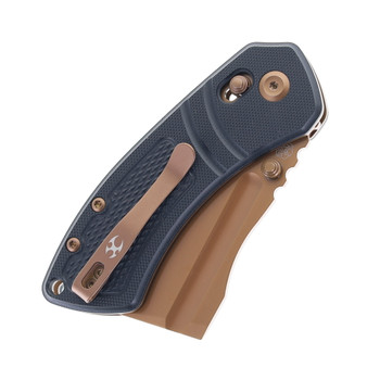 Tenable Korvid V Folding Knife Diamond Black G10 Handle D2 Plain Edge Rose Gold Finish TE2030V1