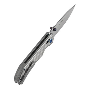 Kansept EagleStrike Folding Knife Beadblast Titanium Handle S35VN Drop Point Plain Edge Stonewash Finish K1095V4