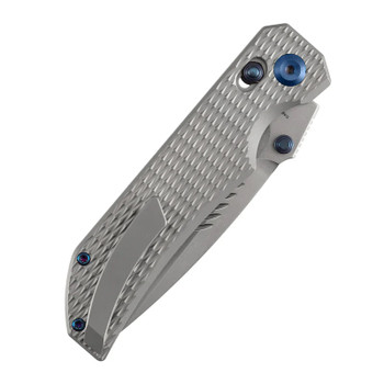 Kansept EagleStrike Folding Knife Beadblast Titanium Handle S35VN Drop Point Plain Edge Stonewash Finish K1095V4