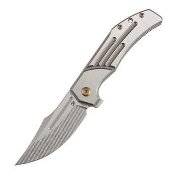 Kansept Orion Folding Knife Bronze/Machine Satin Titanium Handle S35VN Clip Point Plain Edge K1089B3