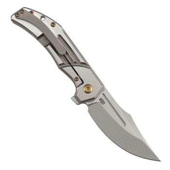 Kansept Orion Folding Knife Bronze/Machine Satin Titanium Handle S35VN Clip Point Plain Edge K1089B3