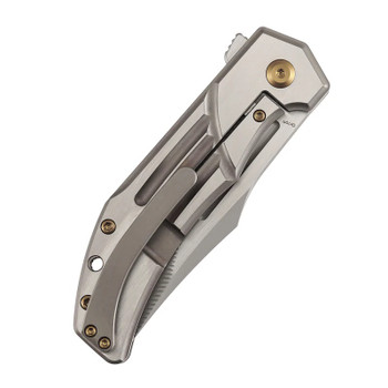 Kansept Orion Folding Knife Bronze/Machine Satin Titanium Handle S35VN Clip Point Plain Edge K1089B3