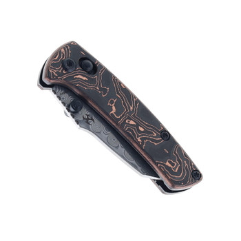Kansept Little Main Street Folding Knife Copper Carbon Fiber Handle S35VN Plain Edge Blackwash Finish K2015V5
