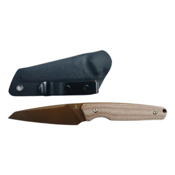 Tenable Parr Fixed Blade Knife Brown Micarta Handle 14C28N Reverse