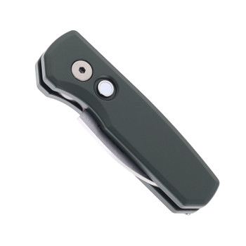 Pro-Tech Knives Red Runt 5 Automatic Knife Aluminum Green Handle Machine Satin Magnacut Wharncliffe Blade R5300-LTD Green