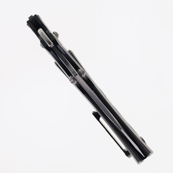 Poikilo Folding Knife Pearlescent Stonewash Titanium Handle M398 Plain Edge Pearlescent Stonewash Finish TAS-CYBERKUZA - S1