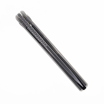 Poikilo Folding Knife Dark Stonewash Titanium Handle M398 Drop Point Plain Edge Pearlescent Stonewash Finish ANARCNIDE-FENRIR - S2