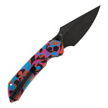Tenable Fenrir Folding Knife Jade G10/Multicolor Camouflage Handle D2 Harpoon Plain Edge Blackwash Finish B1034H15