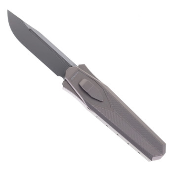 Remette Swordfish Folding Knife Gray/Black Aluminum Handle 14C28N Clip Point Sandblast Finish ZL103C1