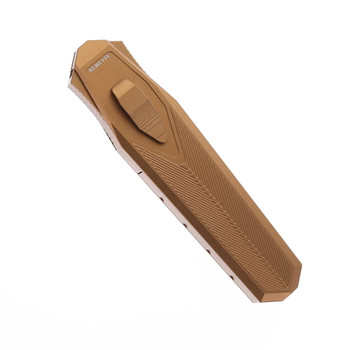 Remette Swordfish Folding Knife Brown Aluminum Handle 14C28N Reverse Tanto Stonewash Finish ZL103C6