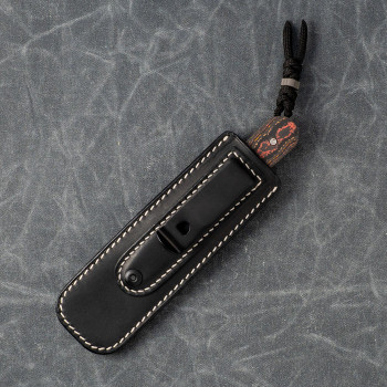 Jack Wolf Knives Backwoods FixEDC Fixed Blade Knife CamoCarbon Sunset Handle S90V Blade