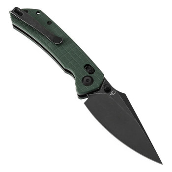 (Open Box) Returned Tenable Fenrir Folding Knife Green G10 Frag Handle Nitro-V Plain Blackwash Blade T1034V12
