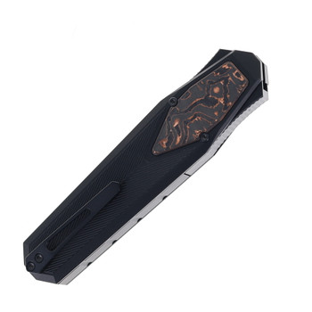 Remette Swordfish Folding Knife Black Aluminum Handle 14C28N Spear Point Plain Edge Black Titanium Coated Finish ZL103C8