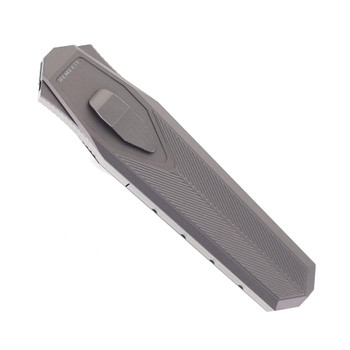 Remette Swordfish Folding Knife Gray Aluminum Handle S35VN Clip Point Stonewash Finish ZL103D2