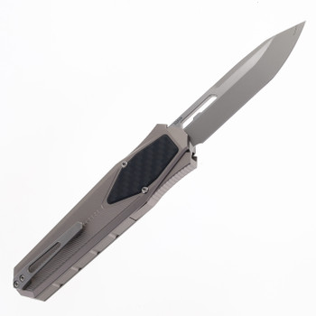 Remette Swordfish Folding Knife Gray Aluminum Handle S35VN Reverse Tanto Sandblast Finish ZL103D3