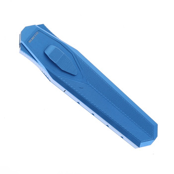 Remette Swordfish Folding Knife Light Blue Aluminum Handle S35VN Clip Point Plain Edge Stonewash Finish ZL103D6