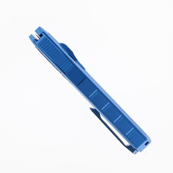 Remette Swordfish Folding Knife Light Blue Aluminum Handle S35VN Reverse Tanto Sandblast Finish ZL103D7