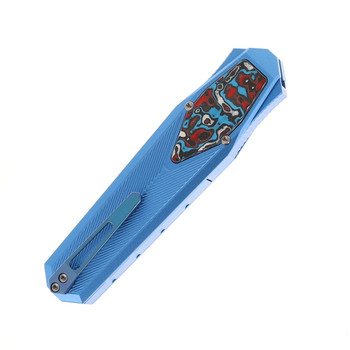 Remette Swordfish Folding Knife Light Blue Aluminum Handle S35VN Reverse Tanto Sandblast Finish ZL103D7