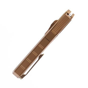 Remette Swordfish Folding Knife Brown Aluminum Handle S35VN Reverse Tanto Sandblast Finish ZL103D11