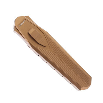 Remette Swordfish Folding Knife Brown Aluminum Handle S35VN Reverse Tanto Sandblast Finish ZL103D11