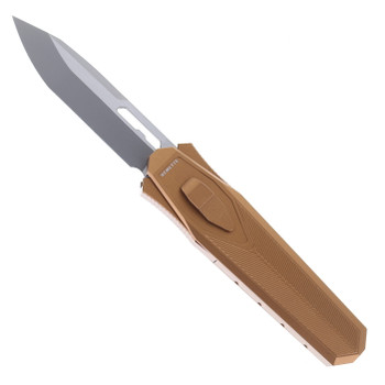 Remette Swordfish Folding Knife Brown Aluminum Handle S35VN Reverse Tanto Sandblast Finish ZL103D11