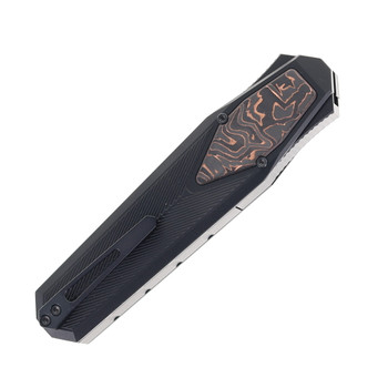 Remette Swordfish Folding Knife Black Aluminum Handle S35VN Clip Point Black Titanium Coated Stonewash Finish ZL103D14