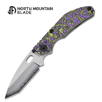 North Mountain BBNM Folding Knife Joker Purple/Yellow Carbon Fiber