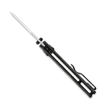 Kizer Madrac Folding Knife Black Norplex UltreX Micarta Handle Nitro-V Plain Edge Satin Finish V3693A3