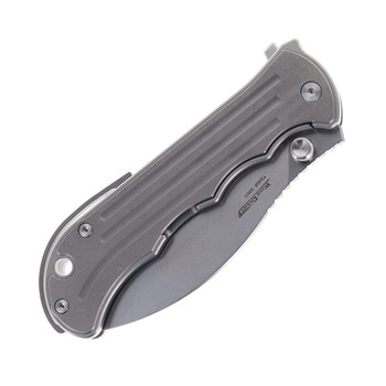 TwoSun Folding Knife Titanium Handle Leaf Blade S90V Plain Edge TS458-S90