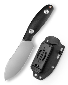 Trivisa Aubergine-BG Fixed Blade Knife Black G10 Handle 14C28N
