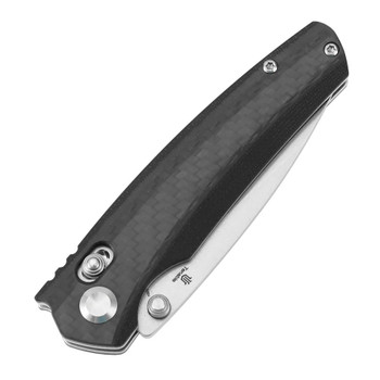 (Sharpened) Open Box/Returned Tenable Raven Folding Knife Stonewashed 14C28N Blade Carbon Fiber Handle T2109V1