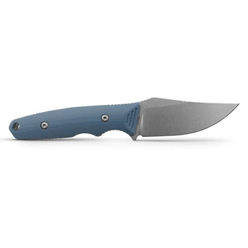 Vosteed H-Back Fixed Blade Knife Blue G10 Handle Nitro-V Clip Point Plain Edge Stonewash Finish D0405