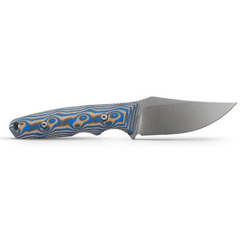 Vosteed H-Back Fixed Blade Knife Blue Ocean Micarta Handle Nitro-V Clip Point Plain Edge Stonewash Finish D0407