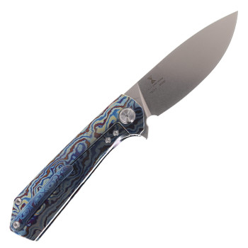 TwoSun Folding Knife Timascus Handle M390 Plain Edge TS223-M390-Timascus