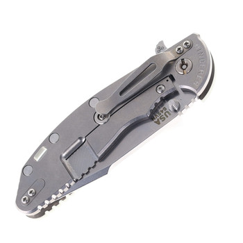 Hinderer Knives XM-24 Harpoon Spanto Blade Folding Knife Translucent Green G10 Stonewashed Finish Titanium Handle Stonewashed S45VN Blade