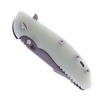 Hinderer Knives XM-24 Harpoon Spanto Blade Folding Knife Translucent Green G10 Battle Bronze Titanium Handle Working Finish S45VN Blade