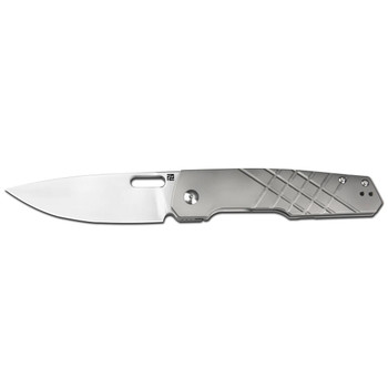 Artisan Blasted Bishop Folding Knife Gray Titanium Handle S90V Plain Edge Sand Polish Finish 1874G-GY
