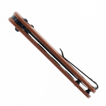 WIXCO Drax Folding Knife Brown Micarta Handle 14C28N Drop Point Plain Black Blade WX10-A