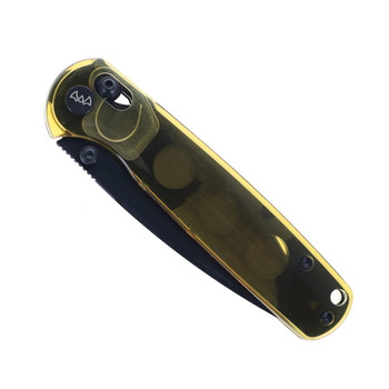 WIXCO Drax Folding Knife Yellow Ultem Handle 14C28N Plain Black Blade WX10-C