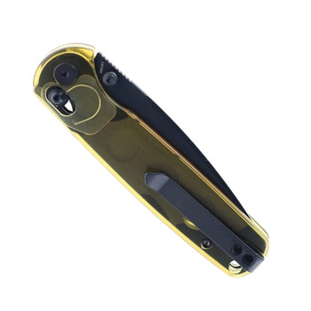 WIXCO Drax Folding Knife Yellow Ultem Handle 14C28N Plain Black Blade WX10-C