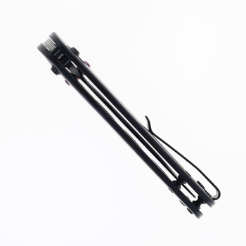 WIXCO Folding Knife Purple Shredded Carbon Fiber Handle 14C28N Plain Edge Stonewash Finish WX10-ENV