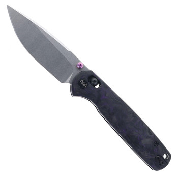 WIXCO Folding Knife Purple Shredded Carbon Fiber Handle 14C28N Plain Edge Stonewash Finish WX10-ENV