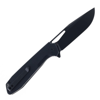 WIXCO Ragnar Folding Knife Black G10 Handle 14C28N Plain Black Blade WX11-A