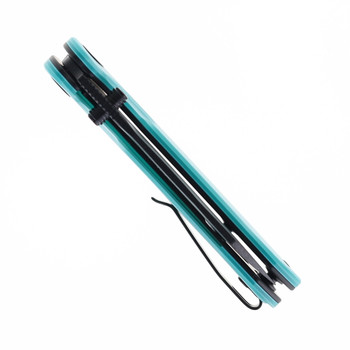 WIXCO Axor Folding Knife Blue G10 Handle 14C28N Modified Sheepsfoot Plain Black Blade WX15-C