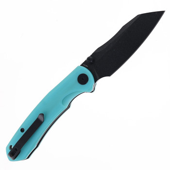 WIXCO Axor Folding Knife Blue G10 Handle 14C28N Modified Sheepsfoot Plain Black Blade WX15-C